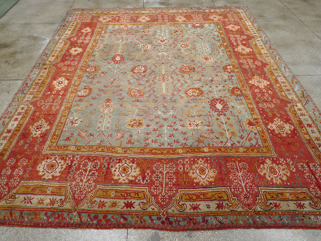 Antique Turkish Oushak Room Size Carpet, No.30183 - Gss
