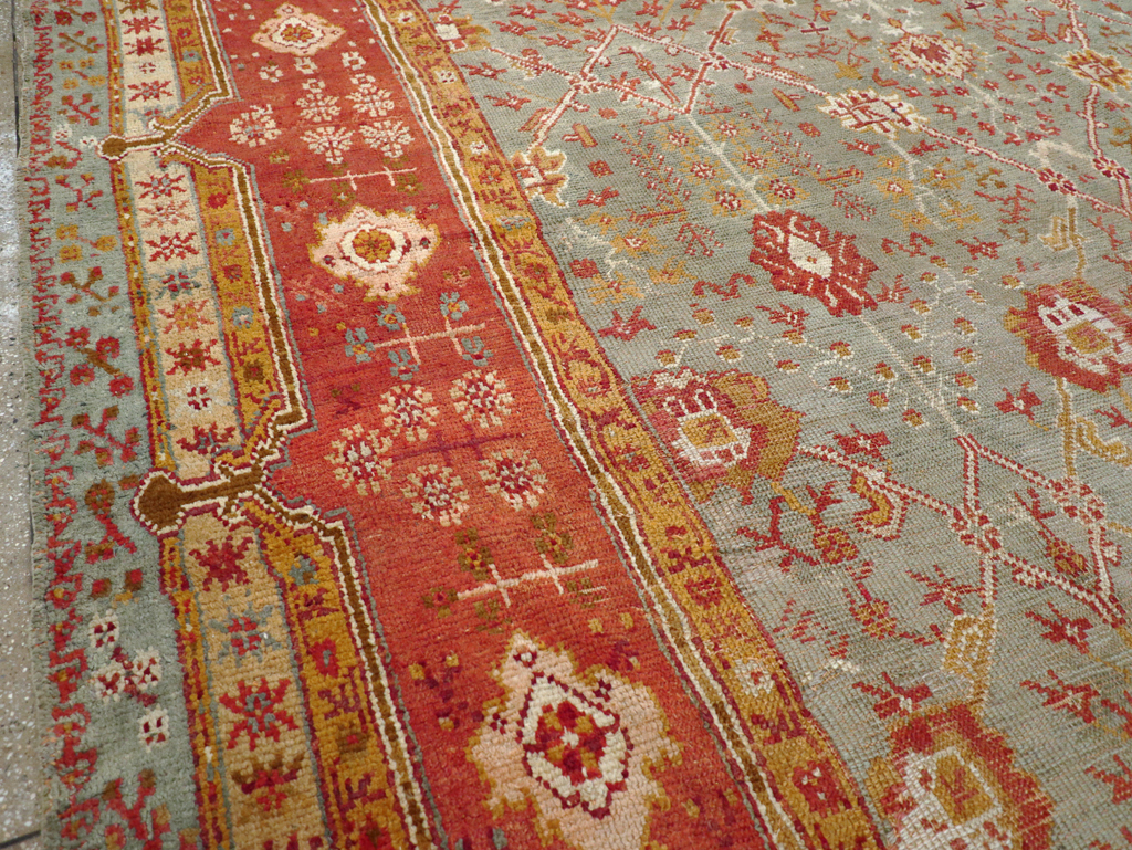 Antique Turkish Oushak Room Size Carpet, No.30183 - Gss
