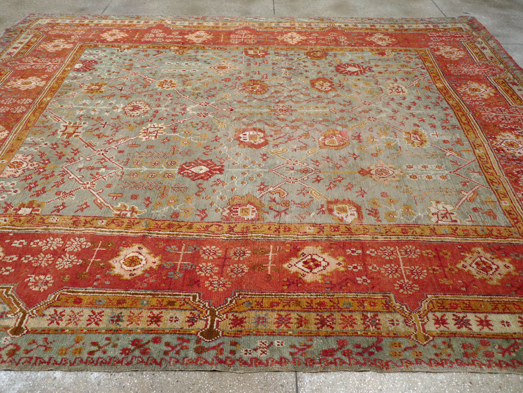 Antique Turkish Oushak Room Size Carpet, No.30183 - Gss