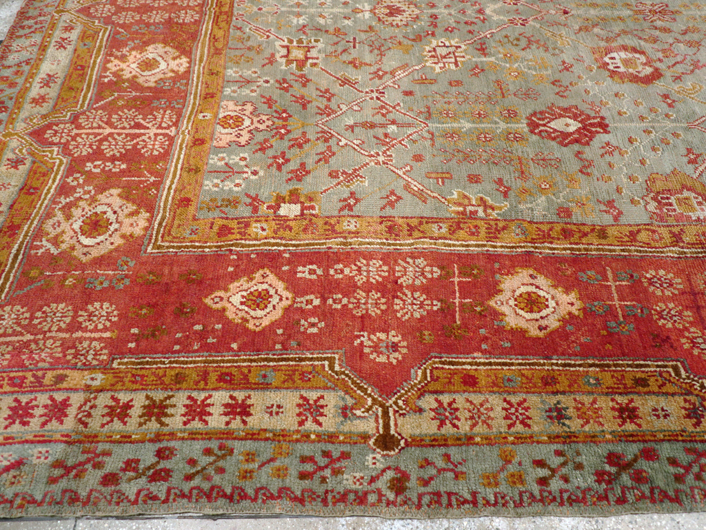 Antique Turkish Oushak Room Size Carpet, No.30183 - Gss