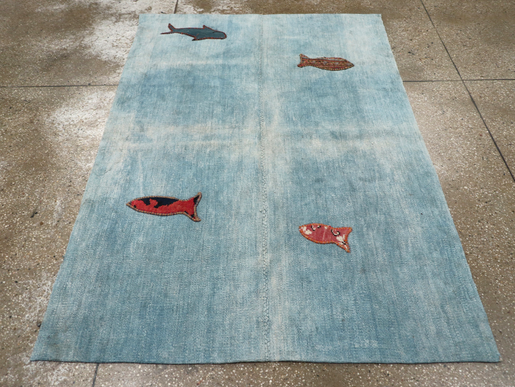 Vintage Pictorial Kilim, No.30193 - Gss