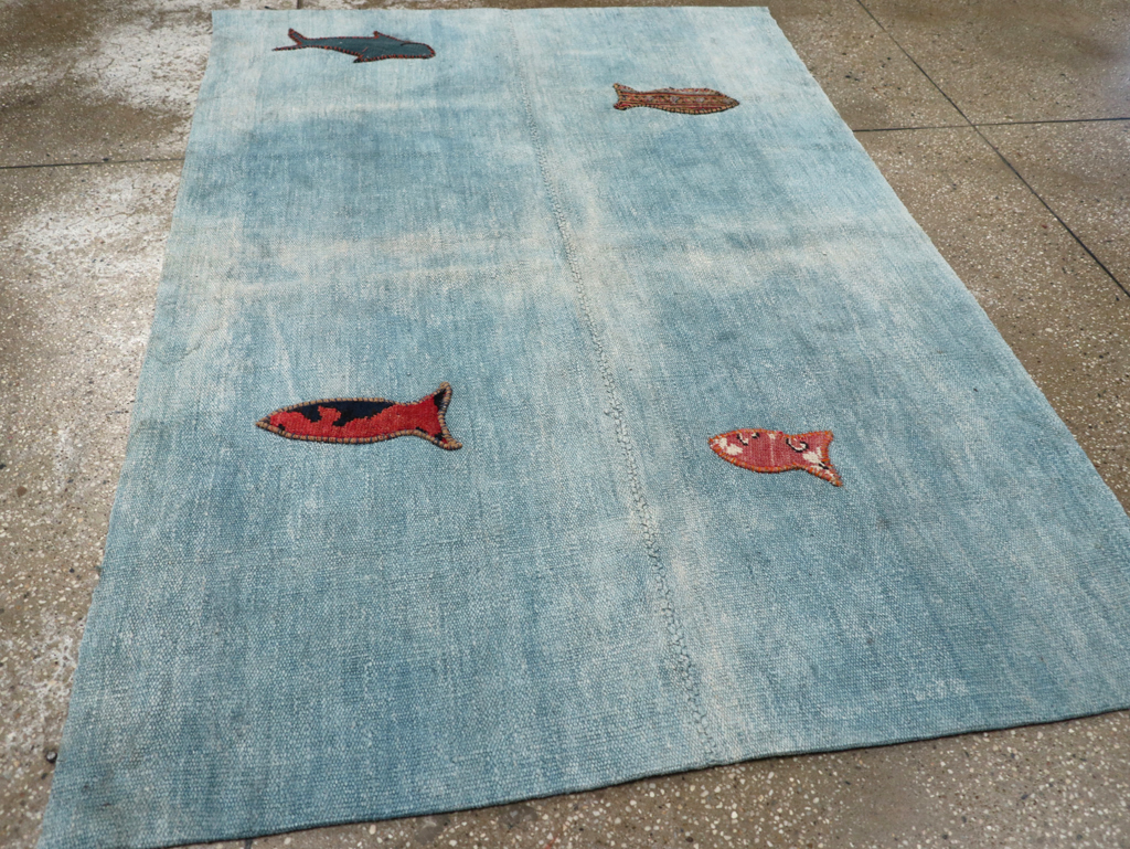 Vintage Pictorial Kilim, No.30193 - Gss