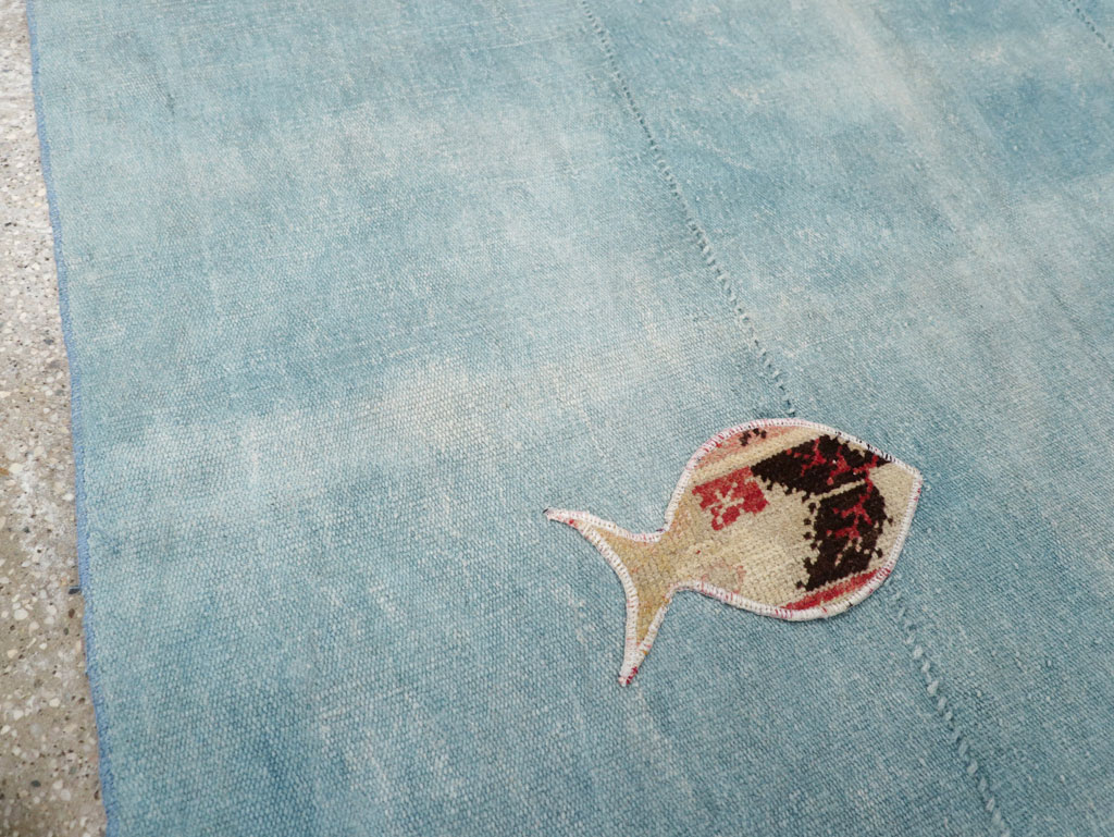 Modern Turkish Flatweave Accent Rug, No.30194 - Gss