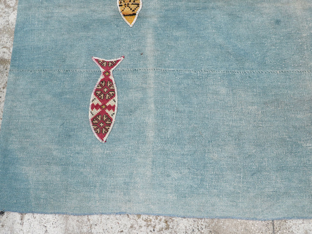 Modern Turkish Flatweave Accent Rug, No.30194 - Gss