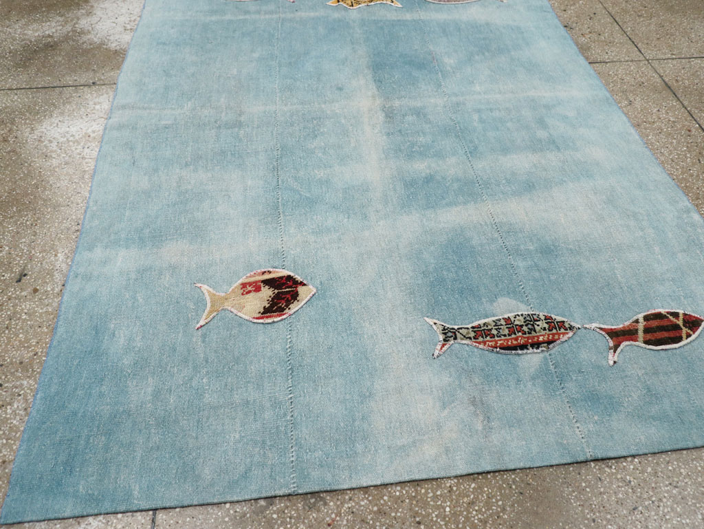 Modern Turkish Flatweave Accent Rug, No.30194 - Gss