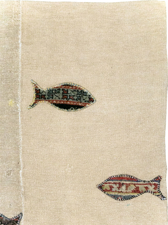 Modern Turkish Flatweave Accent Rug, No.30196 - Gss