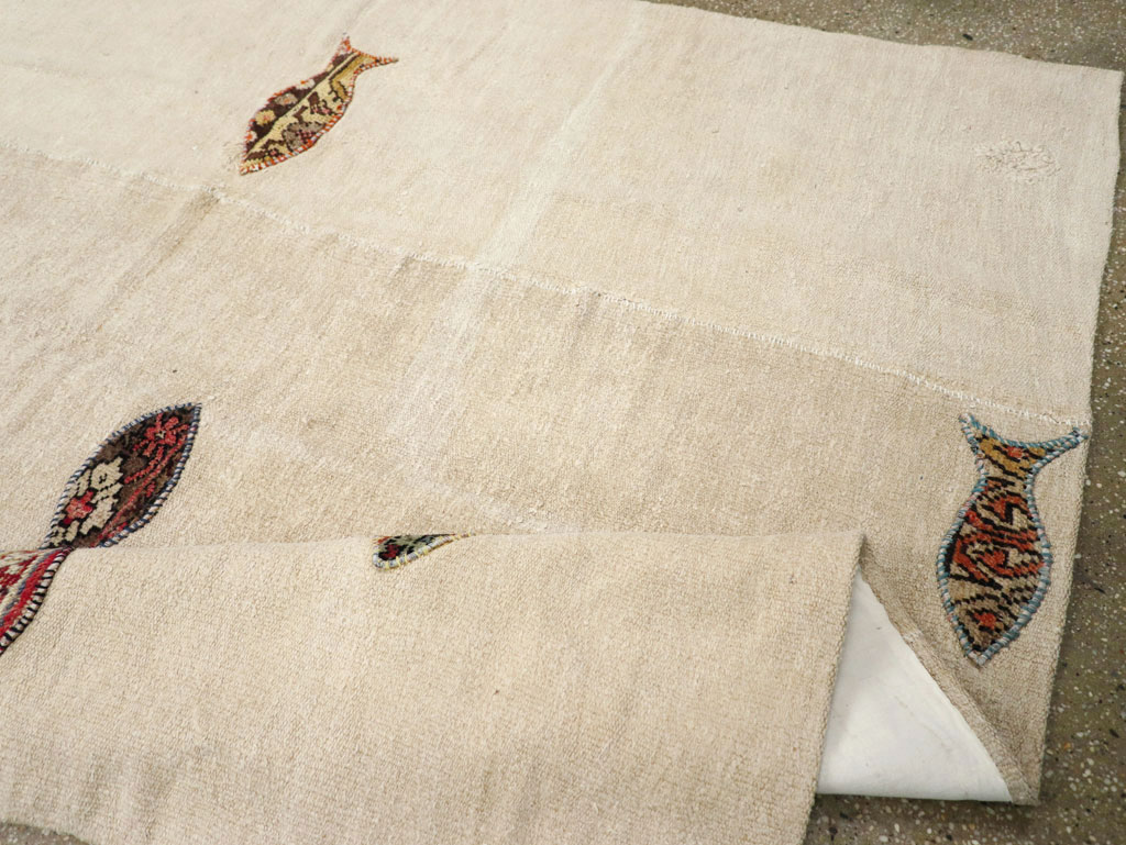 Modern Turkish Flatweave Accent Rug, No.30196 - Gss