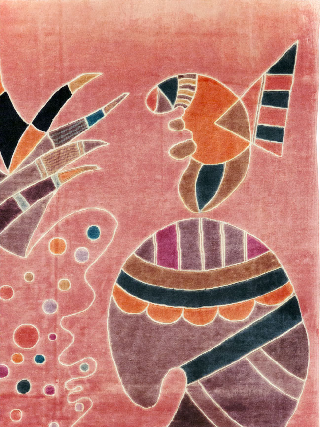 Vintage Turkish Cubist Style Art Deco Accent Carpet, No.30197 - Gss