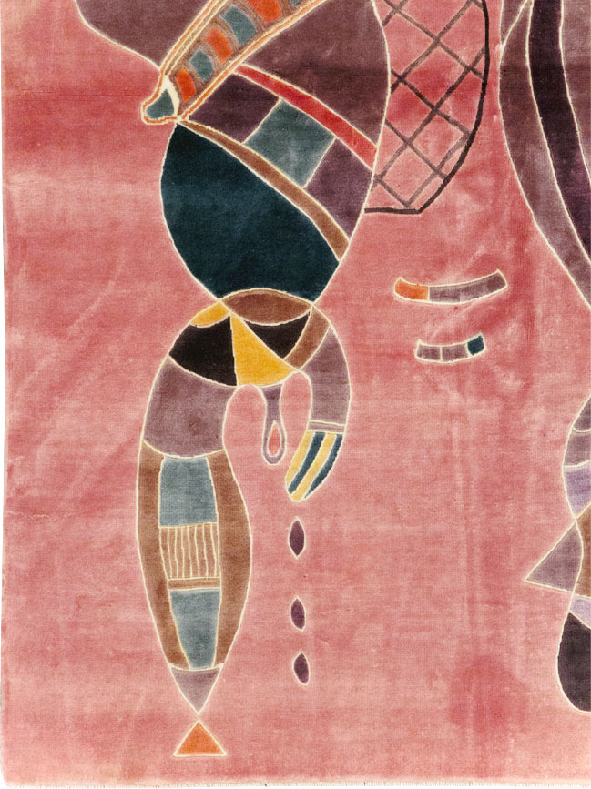 Vintage Turkish Cubist Style Art Deco Accent Carpet, No.30197 - Gss