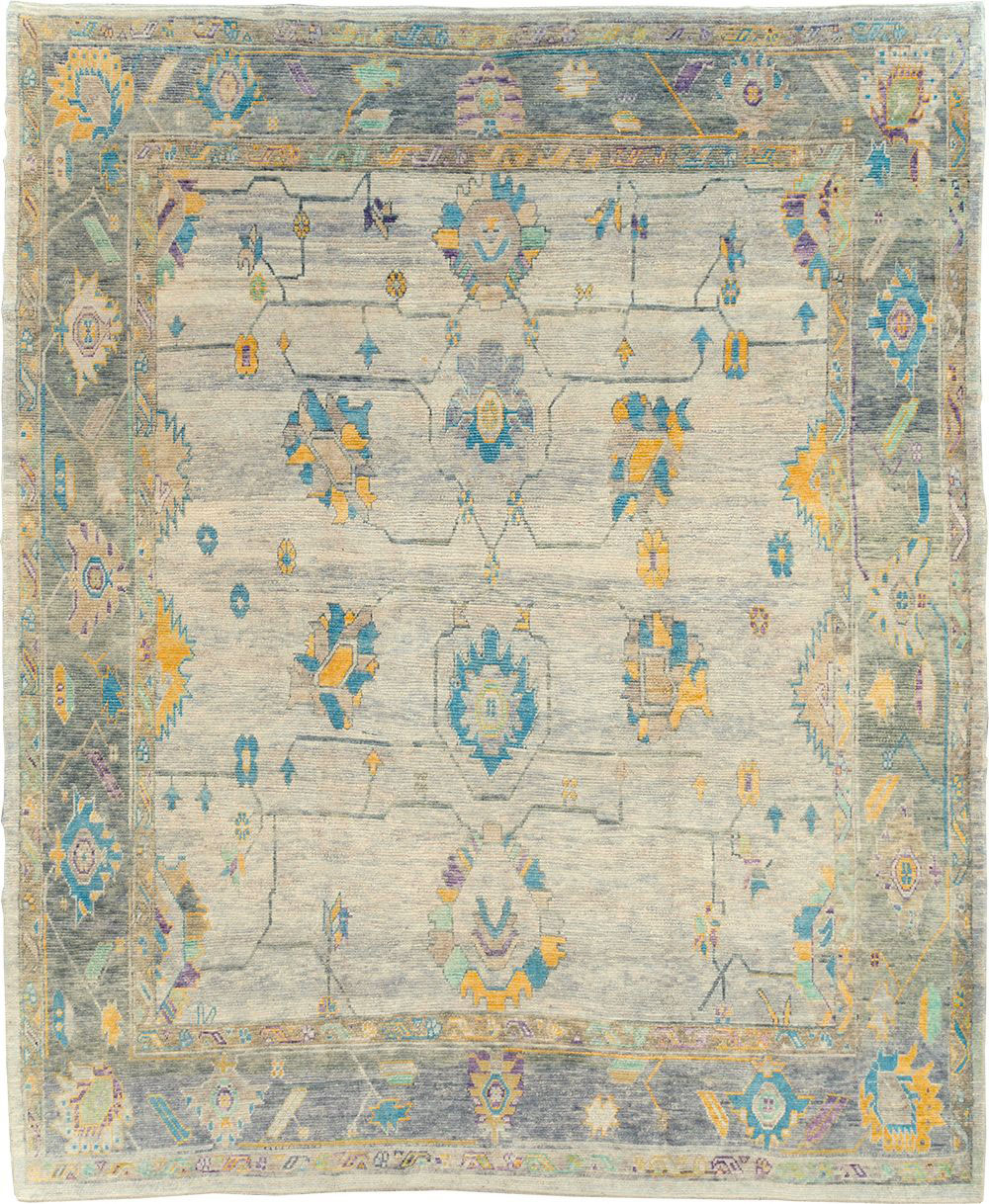 Contemporary Turkish Oushak Large Room Size Carpet, No.30202 - Gss