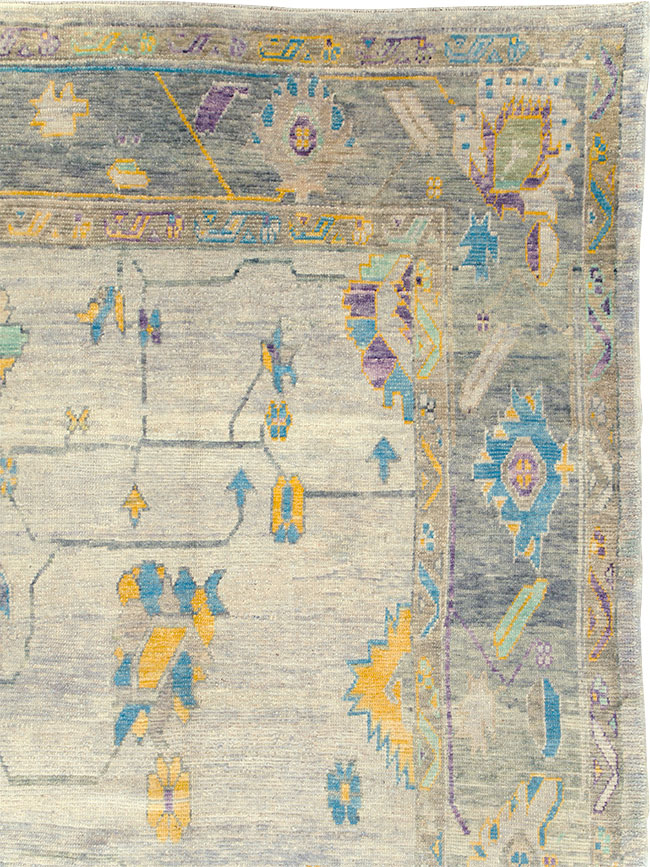 Contemporary Turkish Oushak Large Room Size Carpet, No.30202 - Gss