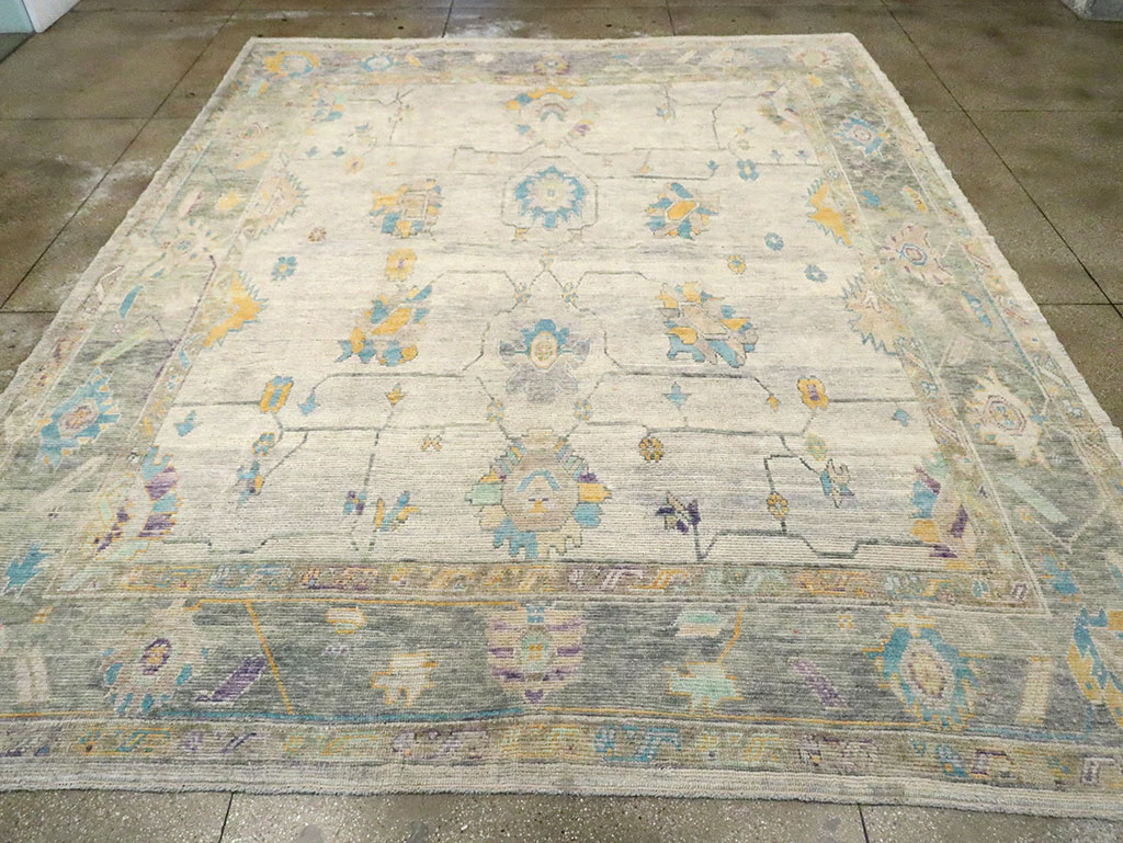 Contemporary Turkish Oushak Large Room Size Carpet, No.30202 - Gss