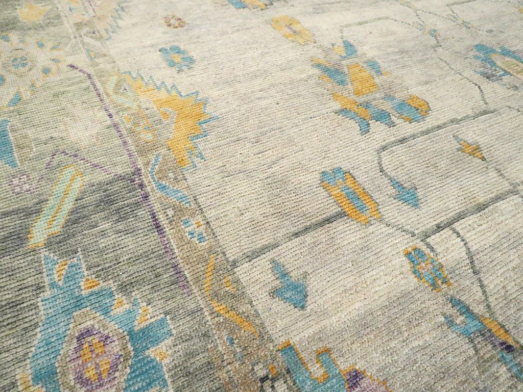 Contemporary Turkish Oushak Large Room Size Carpet, No.30202 - Gss