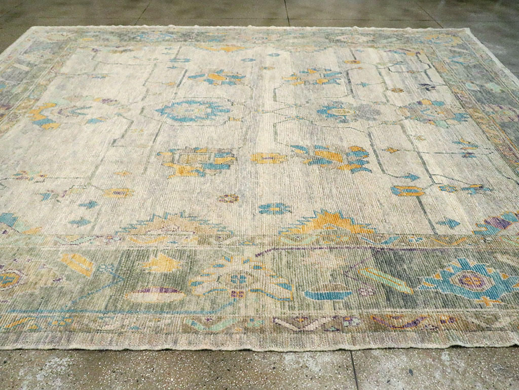 Contemporary Turkish Oushak Large Room Size Carpet, No.30202 - Gss