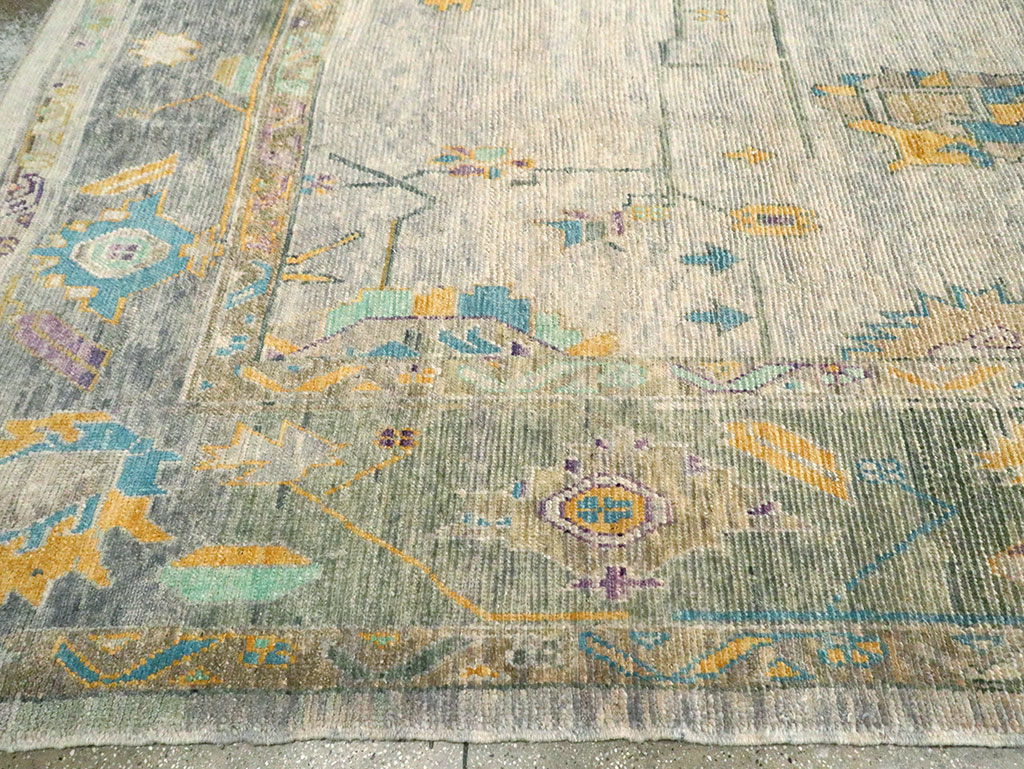 Contemporary Turkish Oushak Large Room Size Carpet, No.30202 - Gss