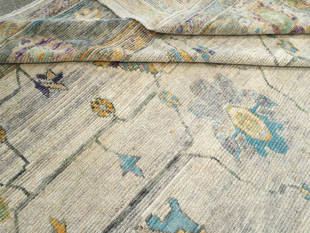 Contemporary Turkish Oushak Large Room Size Carpet, No.30202 - Gss