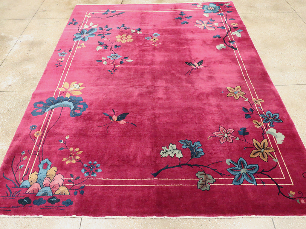 Vintage Chinese Deco Carpet, No.30204 - Gss
