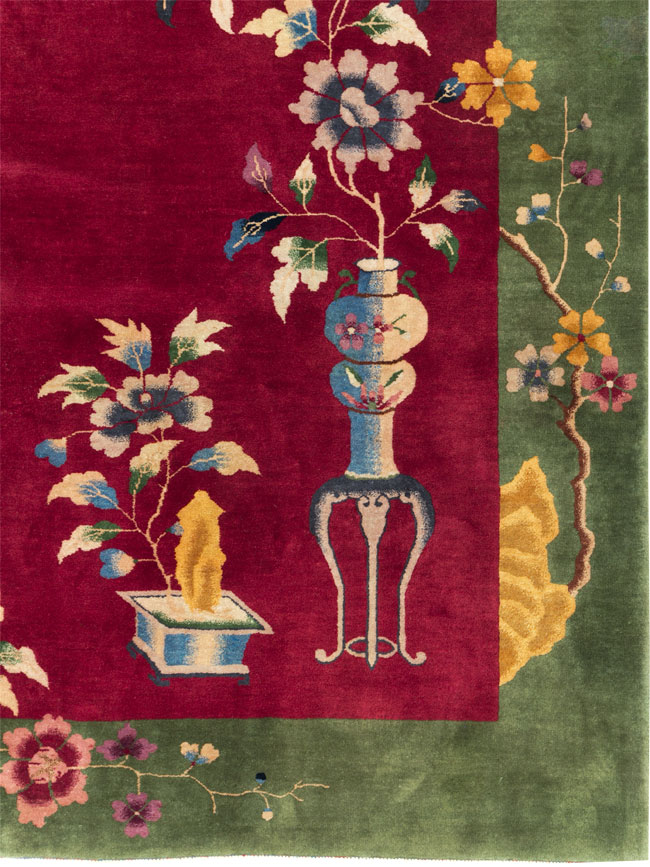 Vintage Chinese Deco Carpet, No.30206 - Gss