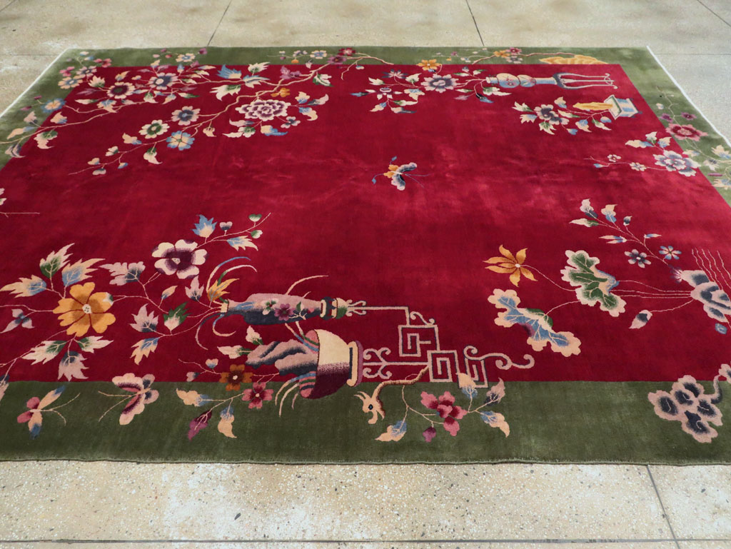 Vintage Chinese Deco Carpet, No.30206 - Gss