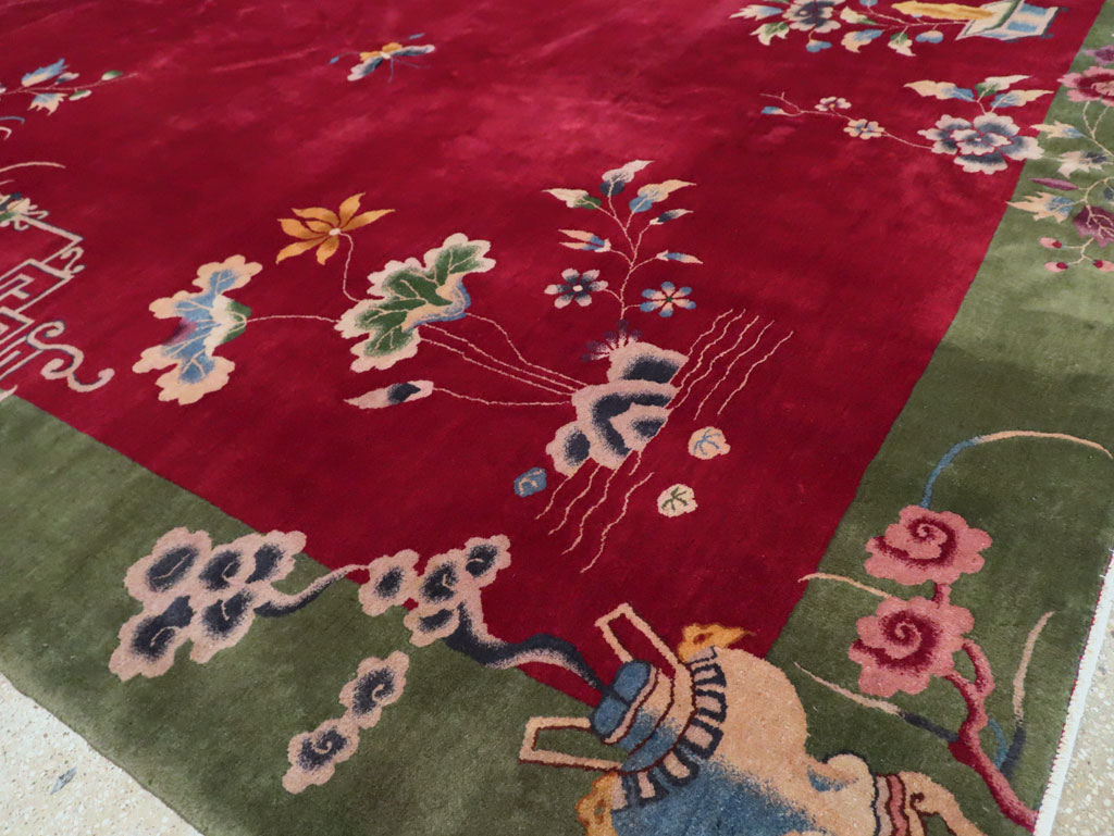 Vintage Chinese Deco Carpet, No.30206 - Gss