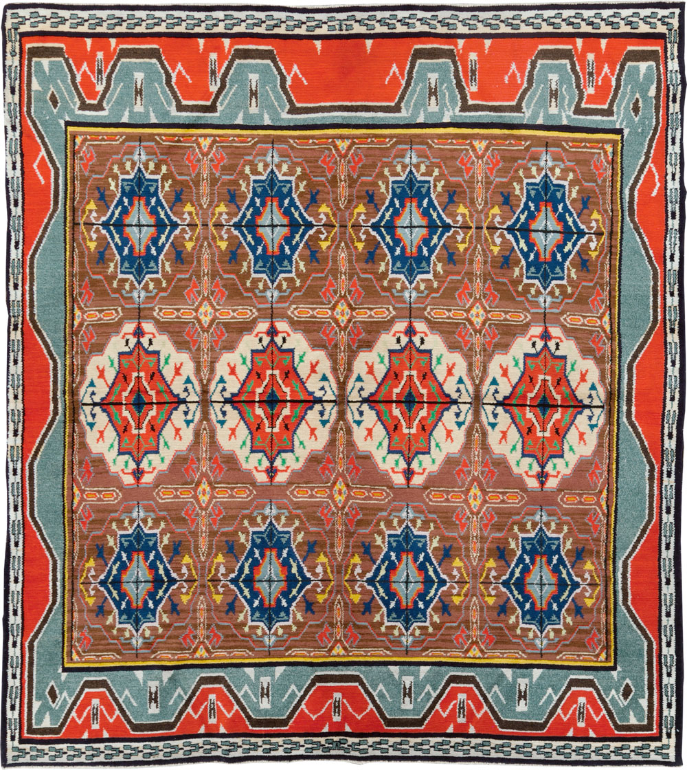 Vintage Persian Hamadan Square Rug, No.30215 - Gss