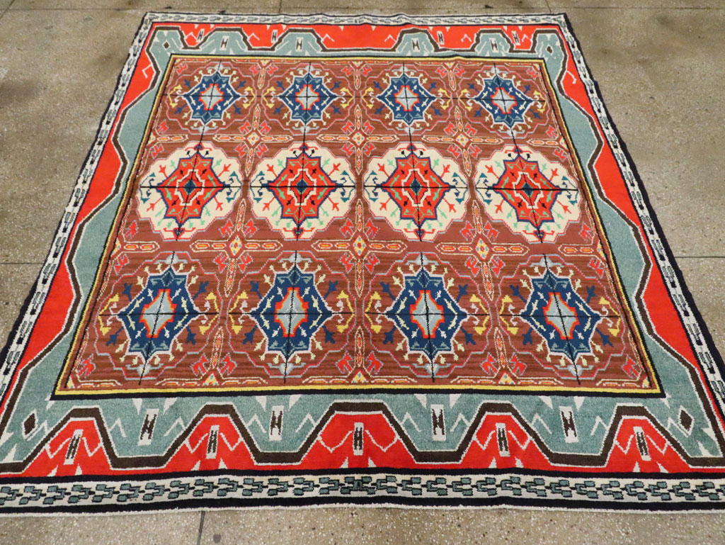 Vintage Persian Hamadan Square Rug, No.30215 - Gss