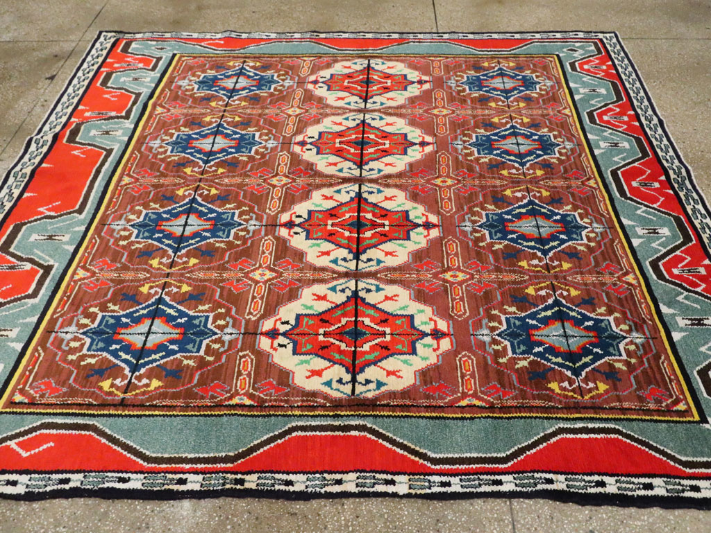Vintage Persian Hamadan Square Rug, No.30215 - Gss
