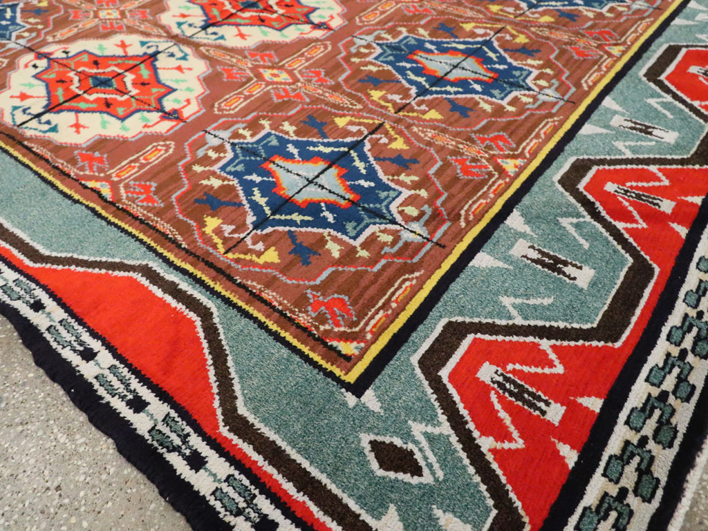 Vintage Persian Hamadan Square Rug, No.30215 - Gss