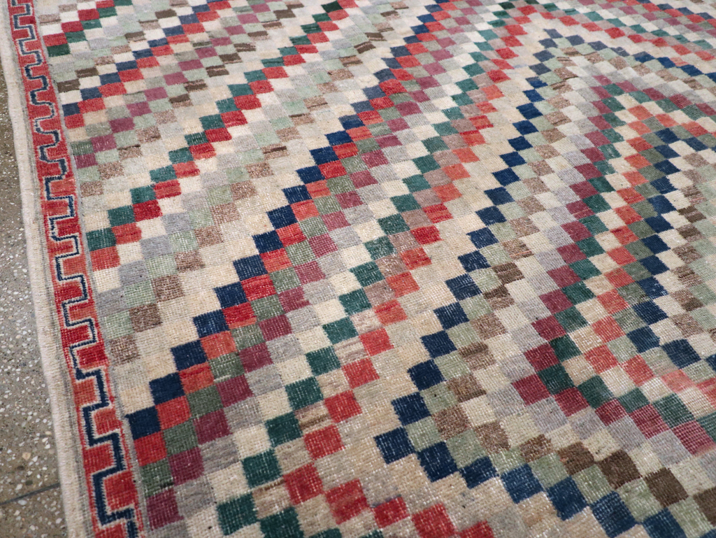 Vintage Anatolian Deco Carpet, No.30231 - Gss