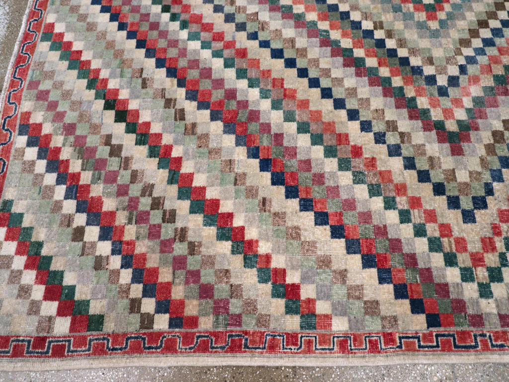 Vintage Anatolian Deco Carpet, No.30231 - Gss