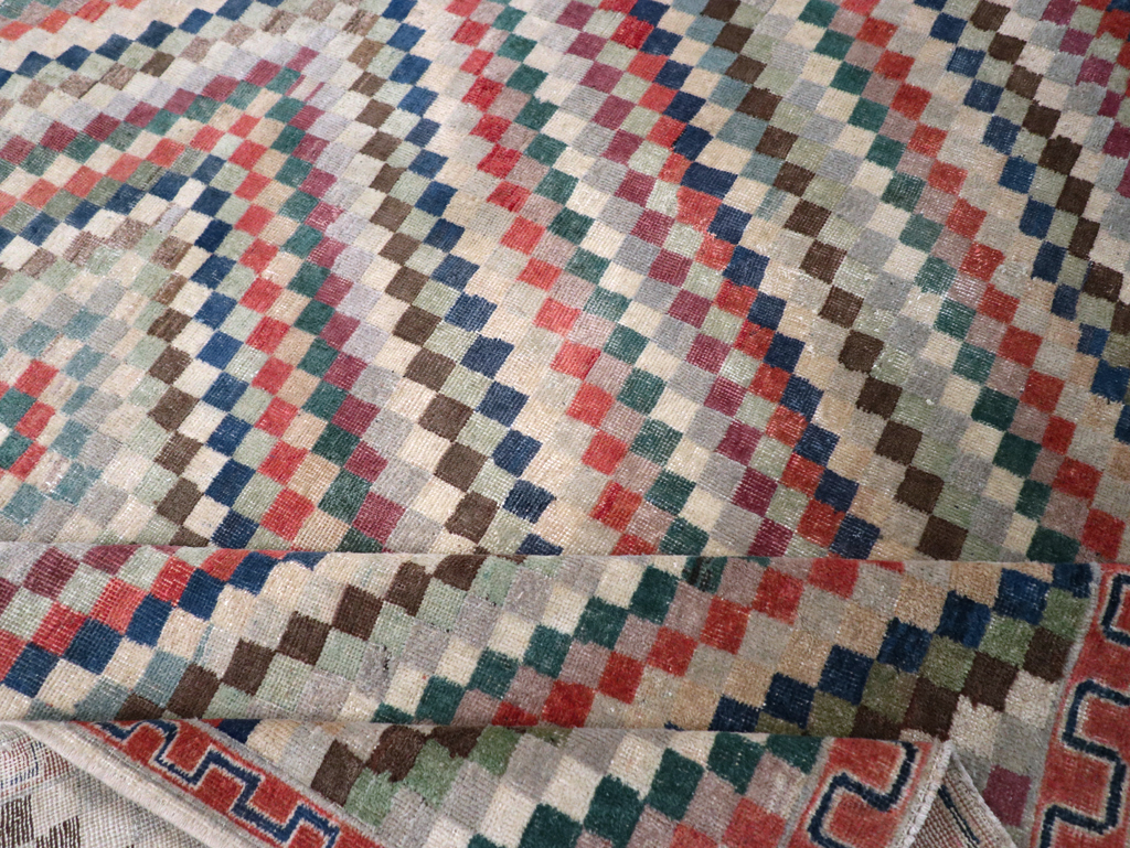 Vintage Anatolian Deco Carpet, No.30231 - Gss