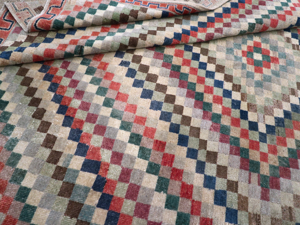 Vintage Anatolian Deco Carpet, No.30231 - Gss