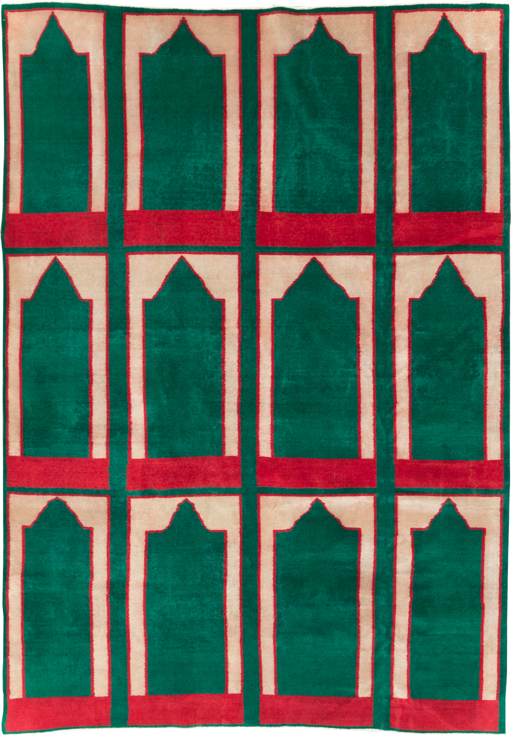 Vintage Turkish Art Deco Style Small Room Size Carpet, No.30237 - Gss