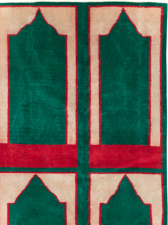 Vintage Turkish Art Deco Style Small Room Size Carpet, No.30237 - Gss