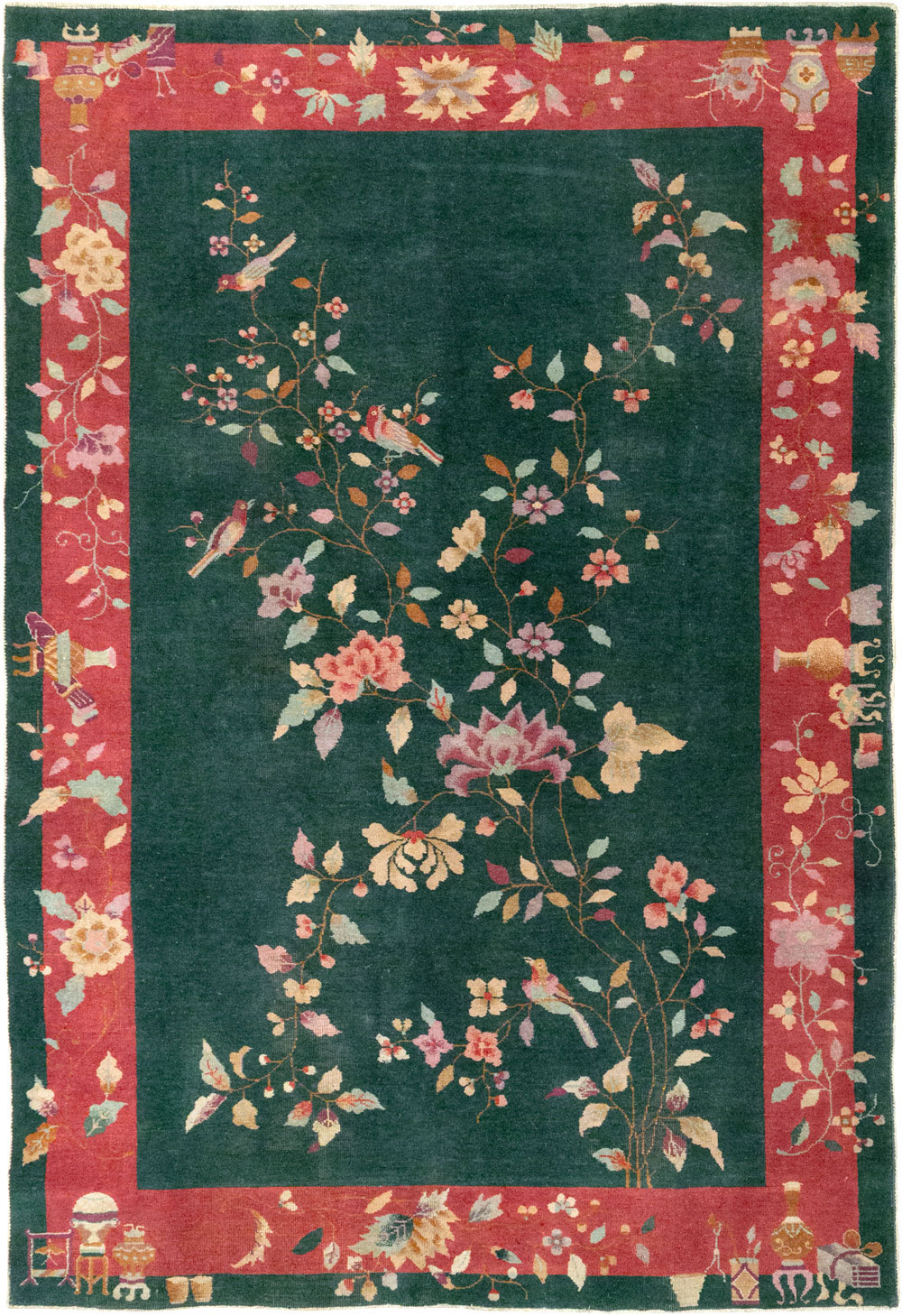 Vintage Chinese Art Deco Accent Rug, No.30239 - Gss