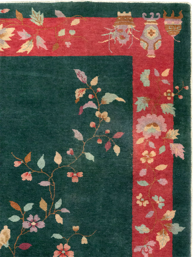 Vintage Chinese Art Deco Accent Rug, No.30239 - Gss