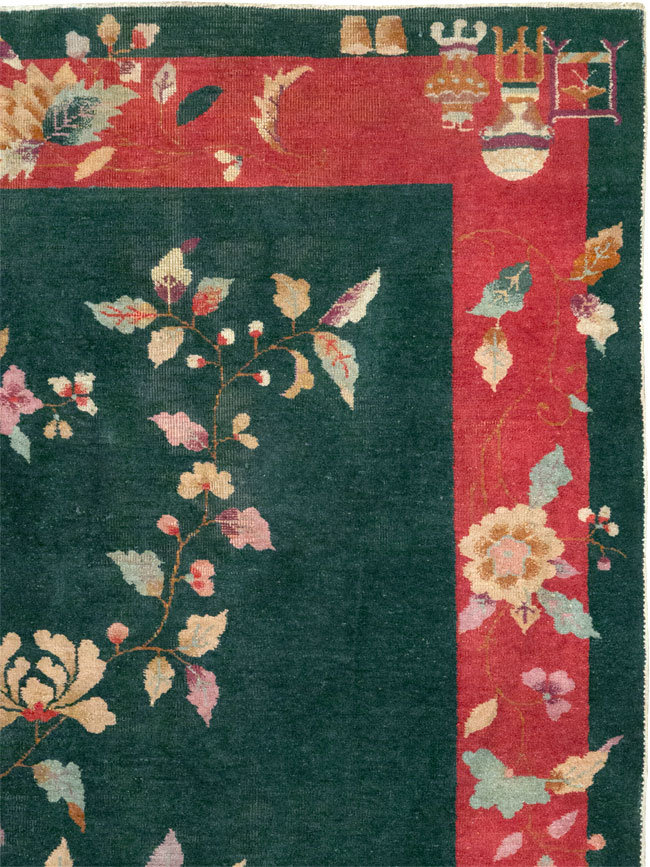 Vintage Chinese Art Deco Accent Rug, No.30239 - Gss