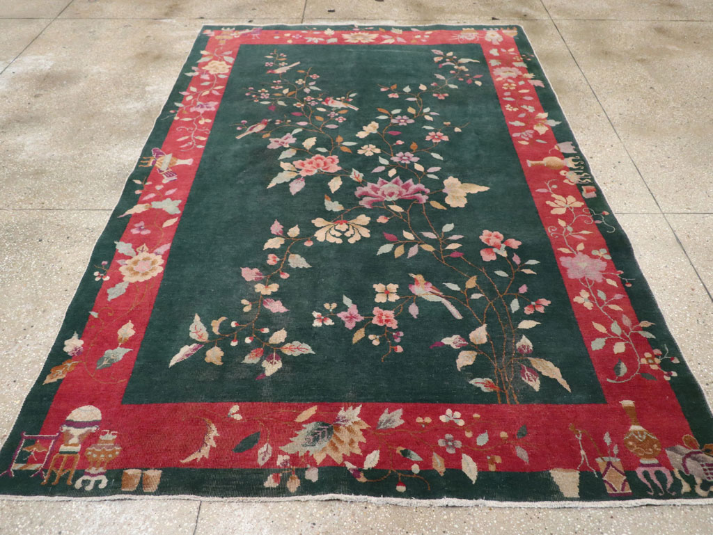 Vintage Chinese Art Deco Accent Rug, No.30239 - Gss