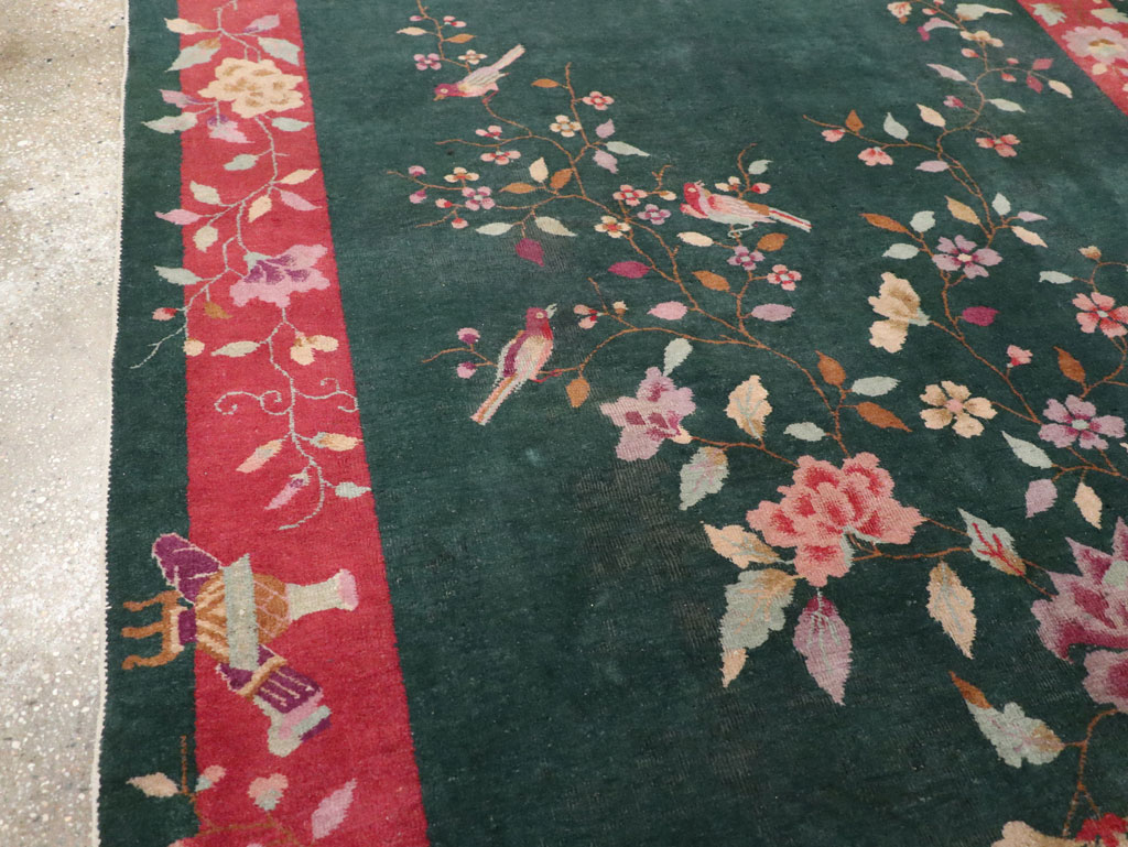 Vintage Chinese Art Deco Accent Rug, No.30239 - Gss