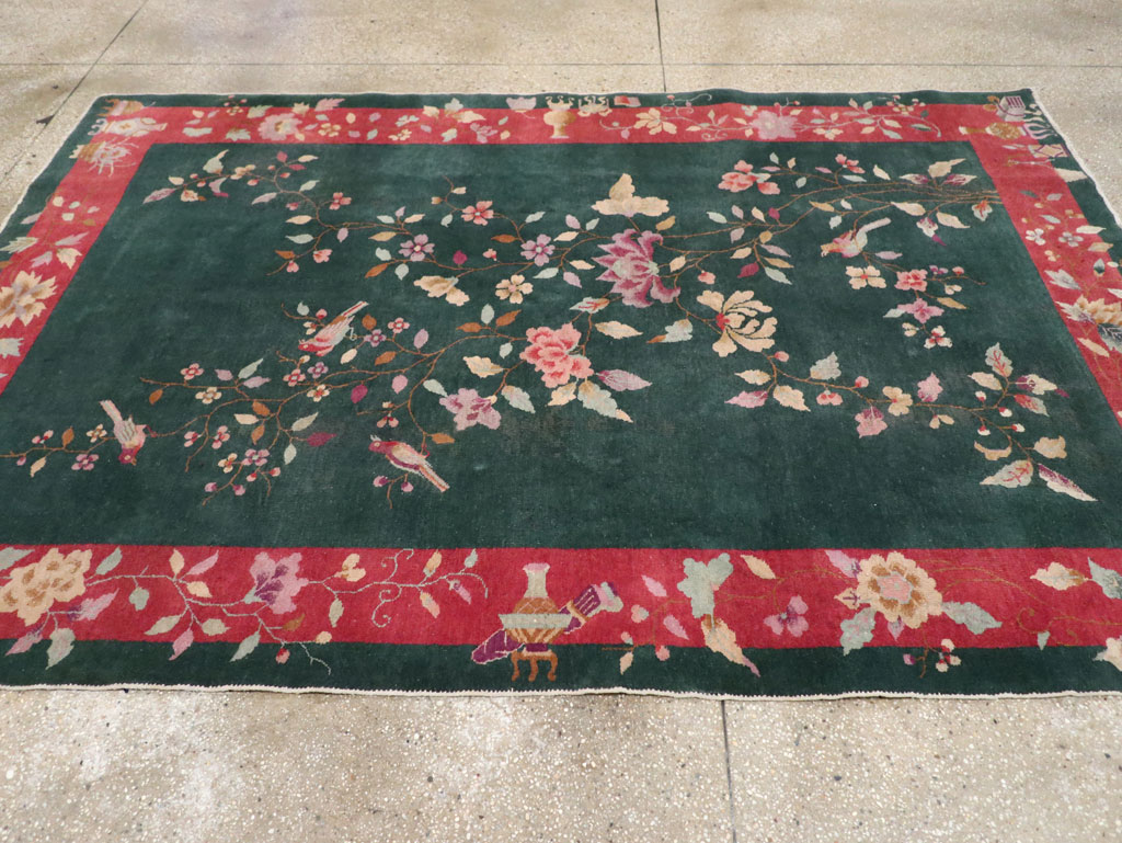 Vintage Chinese Art Deco Accent Rug, No.30239 - Gss