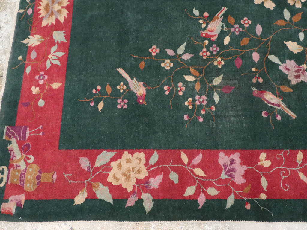 Vintage Chinese Art Deco Accent Rug, No.30239 - Gss