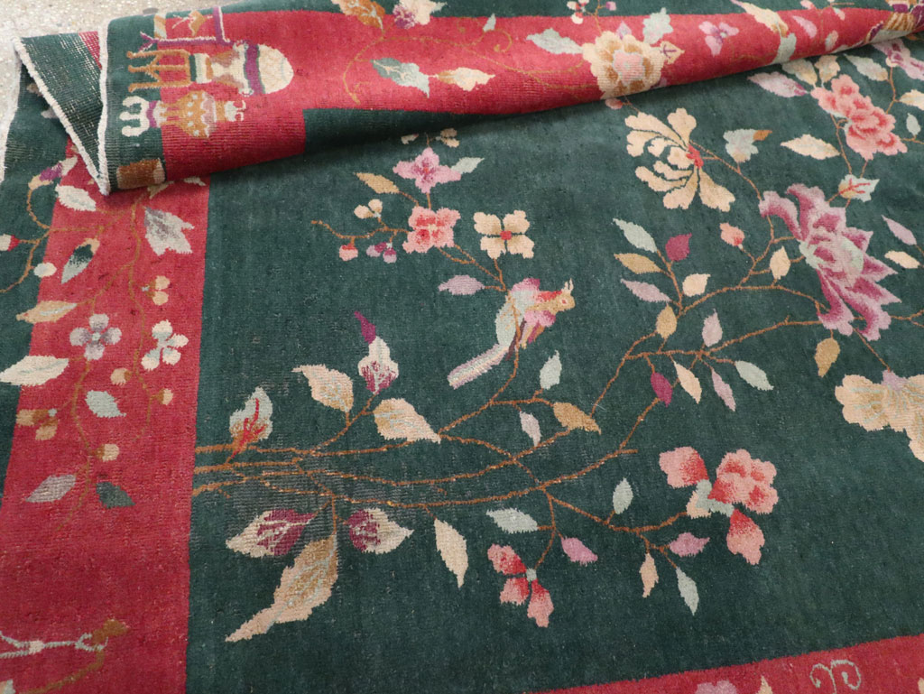 Vintage Chinese Art Deco Accent Rug, No.30239 - Gss