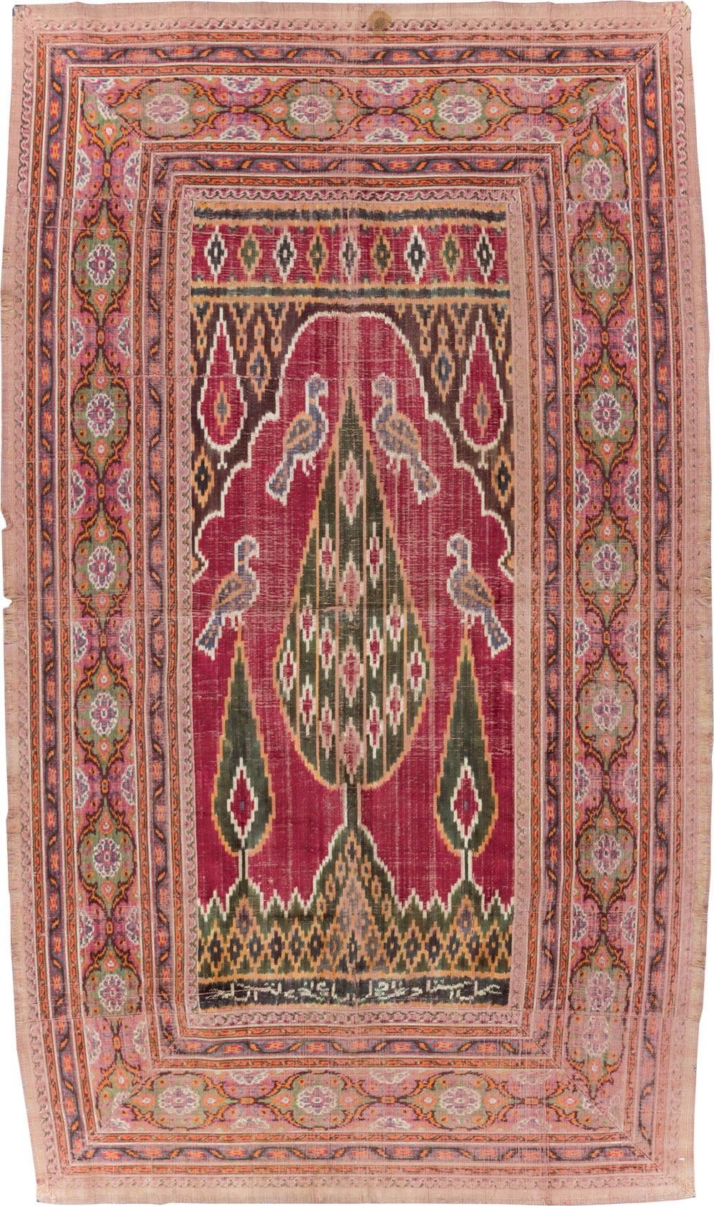 Antique Persian Yazd Silk Textile, No.30240 - Gss
