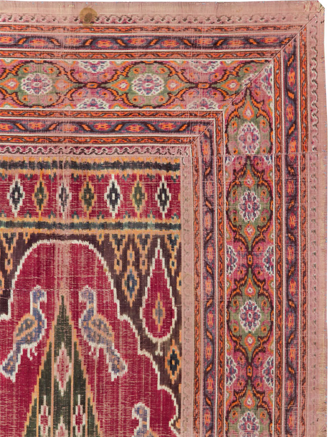 Antique Persian Yazd Silk Textile, No.30240 - Gss