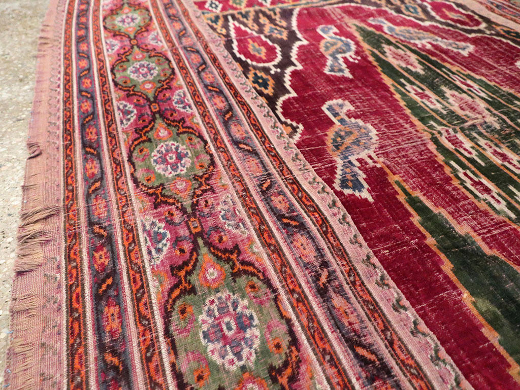 Antique Persian Yazd Silk Textile, No.30240 - Gss