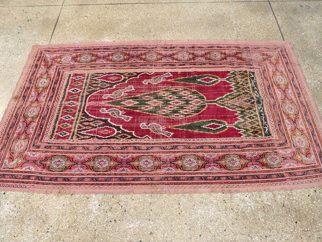 Antique Persian Yazd Silk Textile, No.30240 - Gss