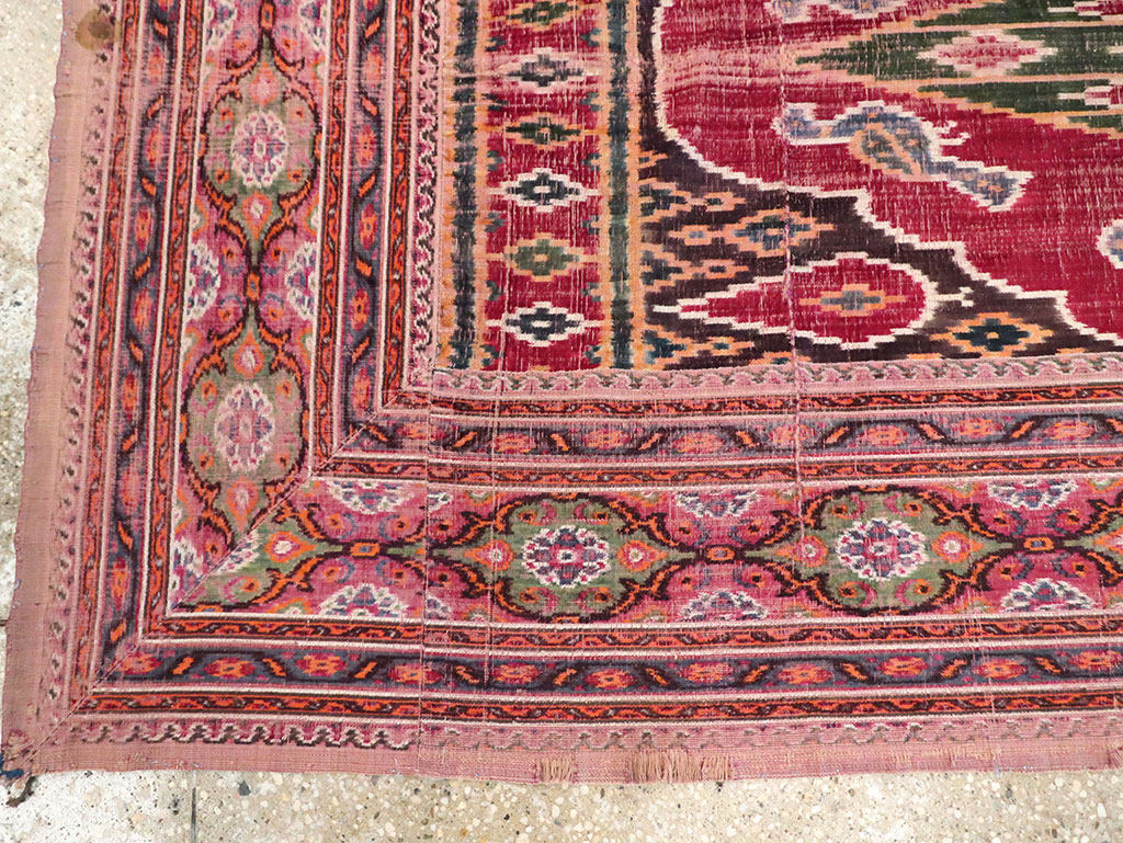 Antique Persian Yazd Silk Textile, No.30240 - Gss