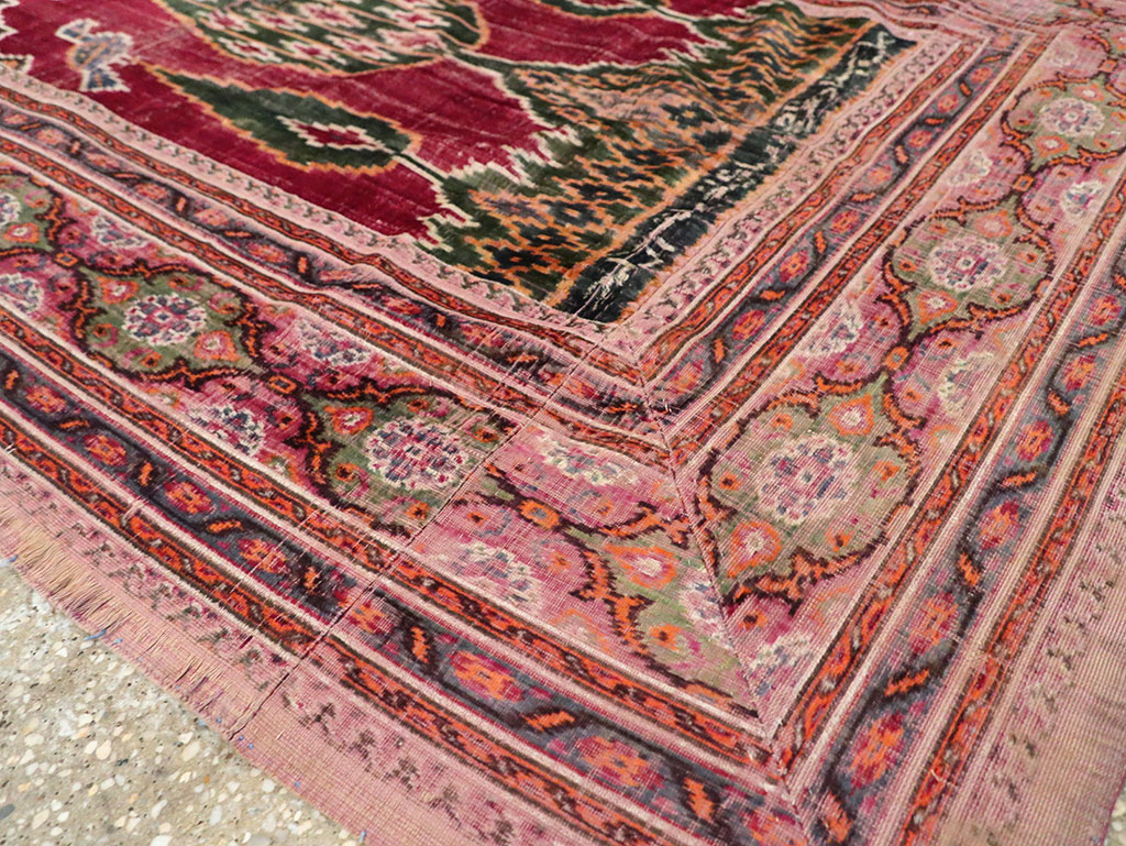 Antique Persian Yazd Silk Textile, No.30240 - Gss