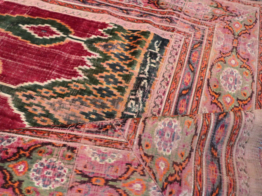 Antique Persian Yazd Silk Textile, No.30240 - Gss