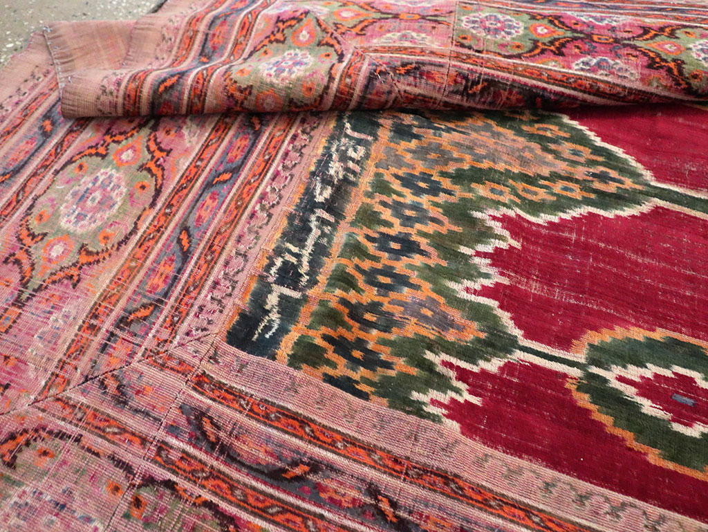 Antique Persian Yazd Silk Textile, No.30240 - Gss